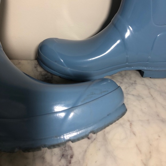 Sky Blue Glossy Hunter Boots - Picture 7 of 8